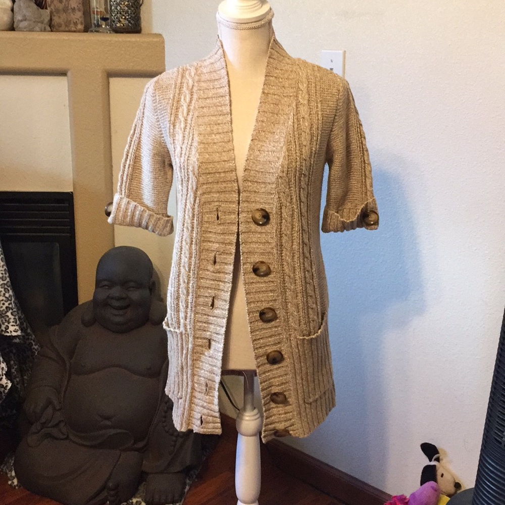 Michael Kors Beige Knit Cardigan